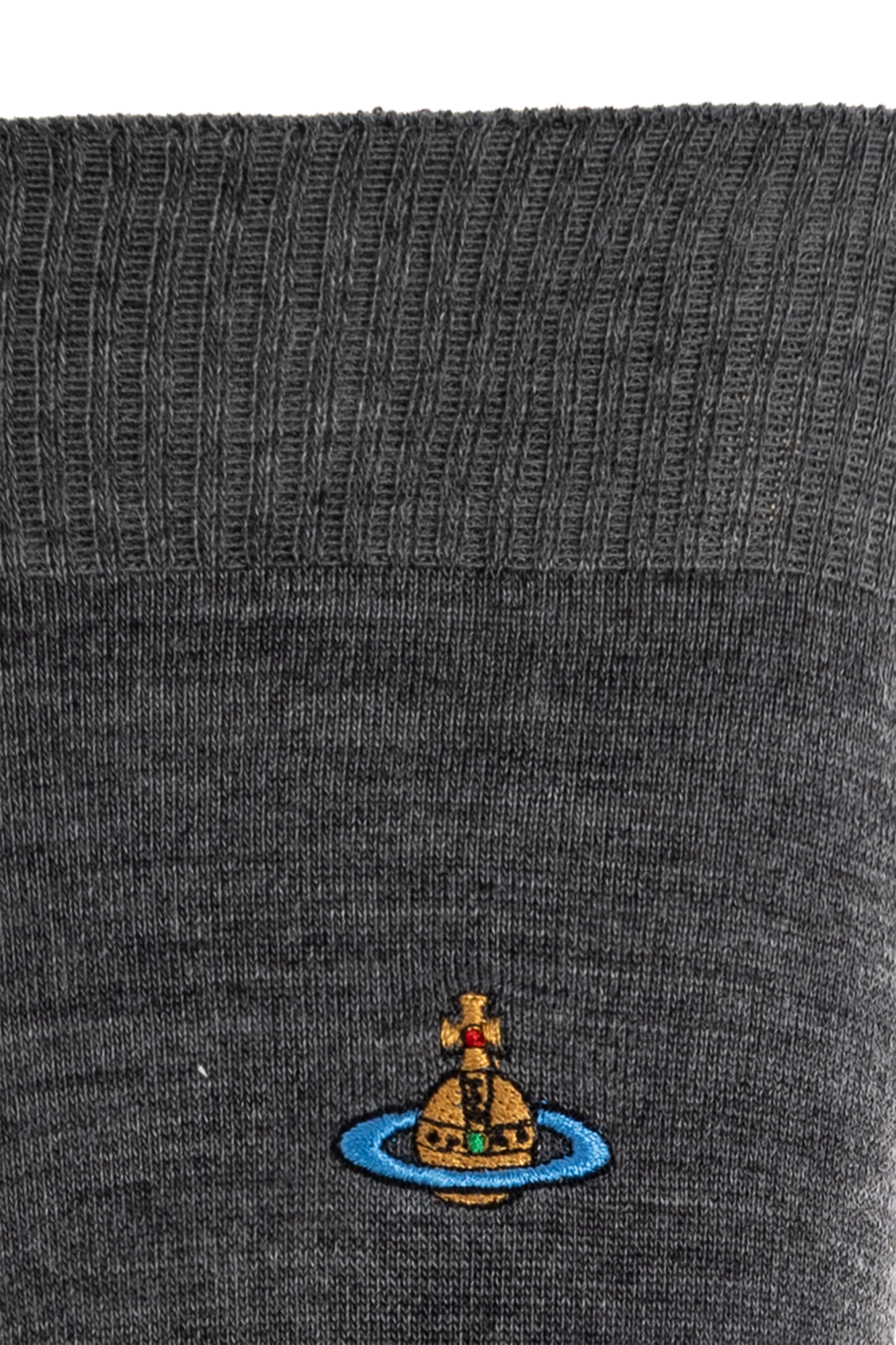 VIVIENNE WESTWOOD ロコ刺繍ニットソックス 81040002K0025 P410 Grey Socks with logo Vivienne Westwood - Vitkac AS